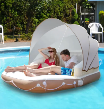 Inflatable Pool Float With Canopy